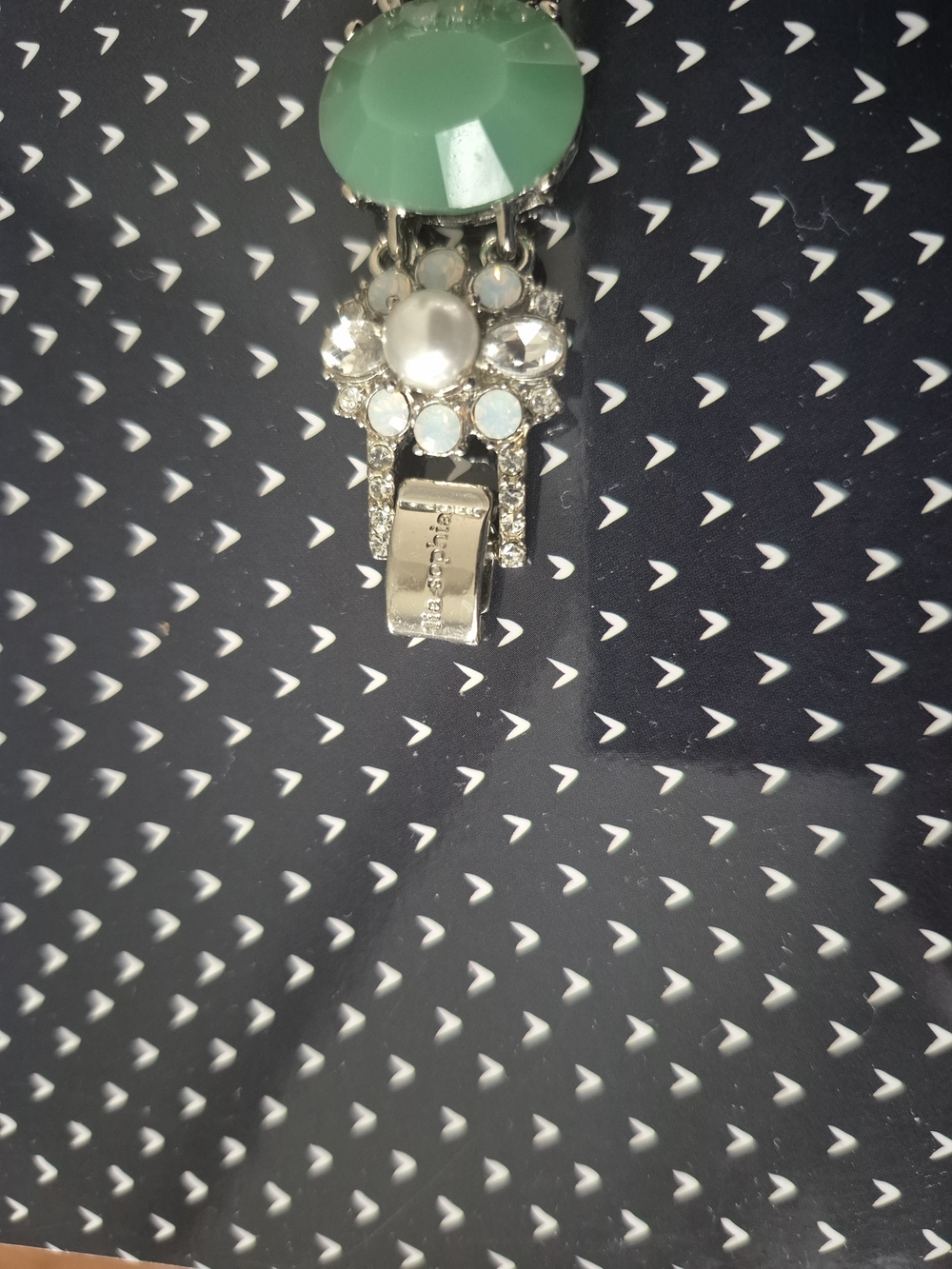 Lia Sophia Mint Green Stone, Pearl & Clear Crystal Bracelet - Picture 4 of 5